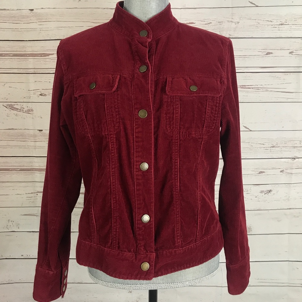Corduroy Maroon Button Down jacket Tommy Hilfiger